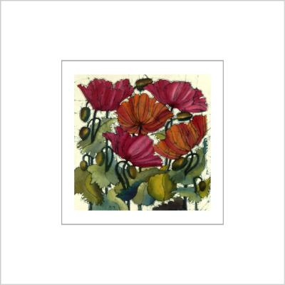 No.526 Red and Amber Poppies - signed Small Print.